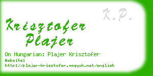 krisztofer plajer business card